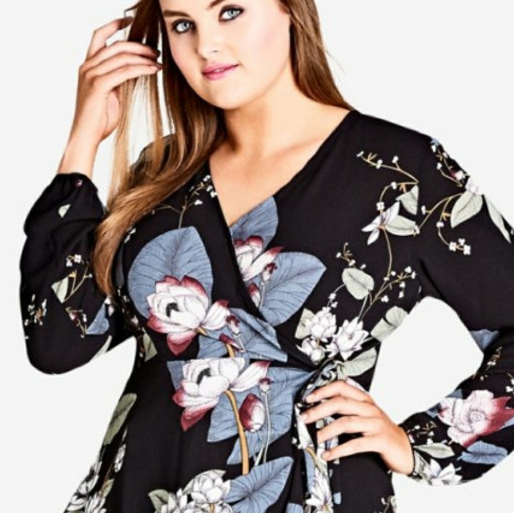 City Chic Saigon Wrap Top